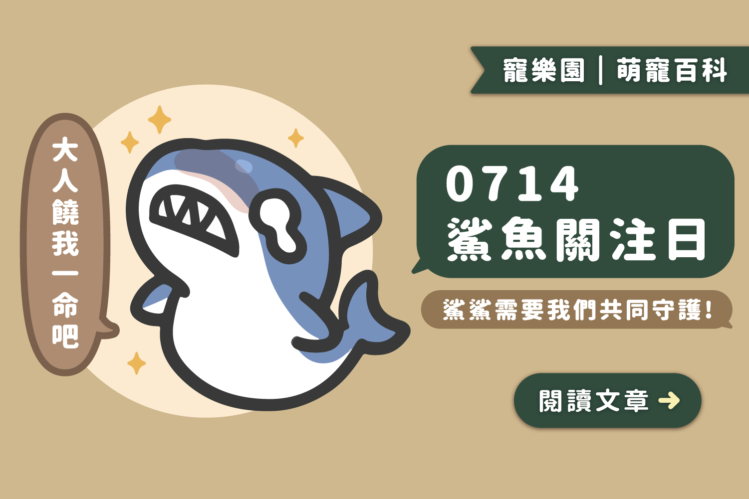 📢0714鯊魚關注日｜鯊鯊需要我們共同守護﻿