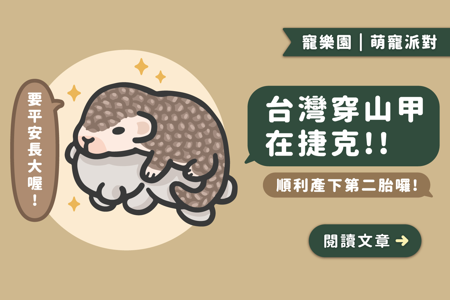 台灣穿山甲在捷克｜順利產下第二胎﻿